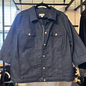 😍D&Co Dark Blue Denim Jacket Size 1X